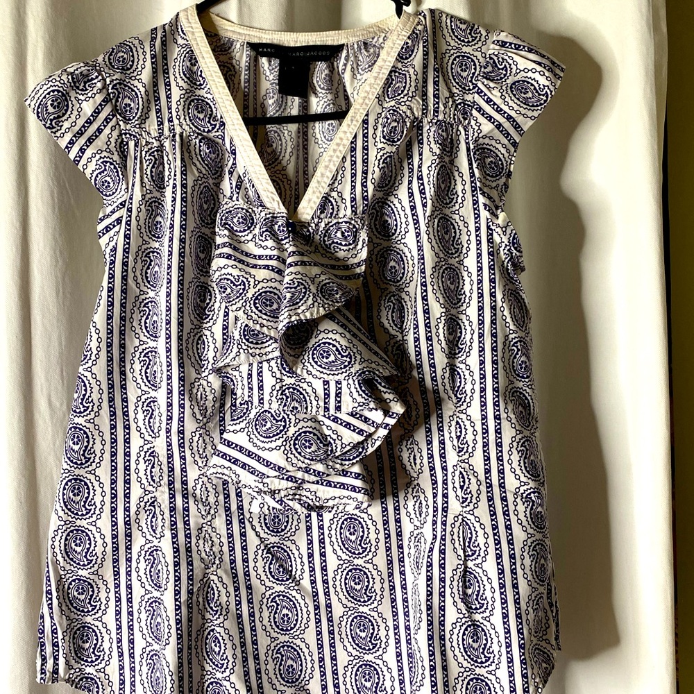 PRELOVED GORGEOUS MARC JACOB RUFFLE FRONT TOP 4